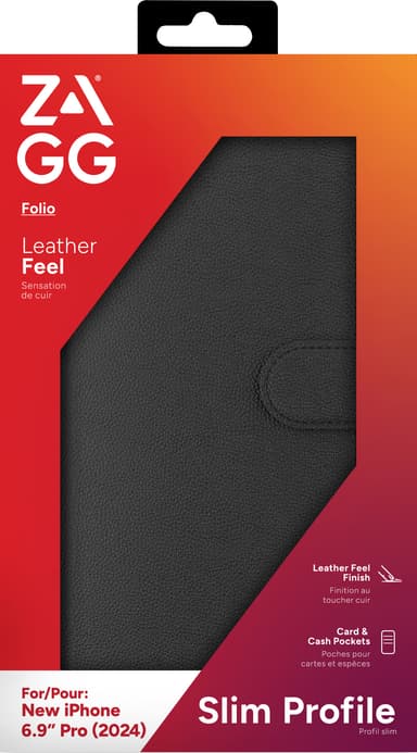 ZAGG foliodeksel for iPhone 16 Pro Max (sort)