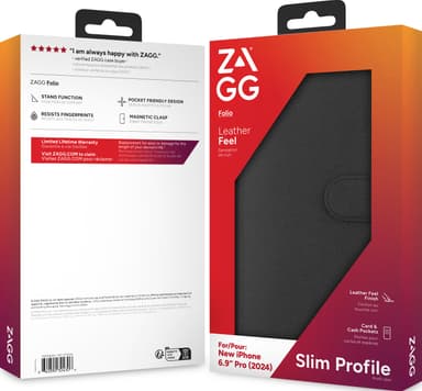ZAGG foliodeksel for iPhone 16 Pro Max (sort)