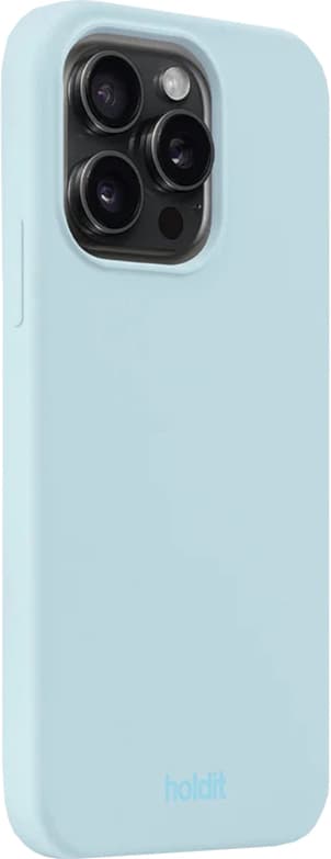 Holdit Silicone iPhone 15 Pro deksel (mineralblå)