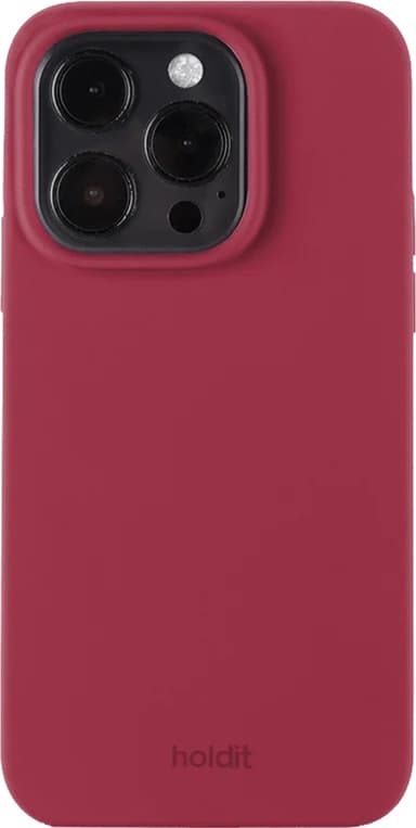 Holdit Silicone iPhone 15 Pro deksel (red velvet)