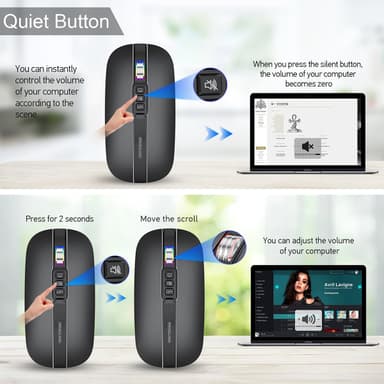 Trådløs Bluetooth Silent Mouse Sort