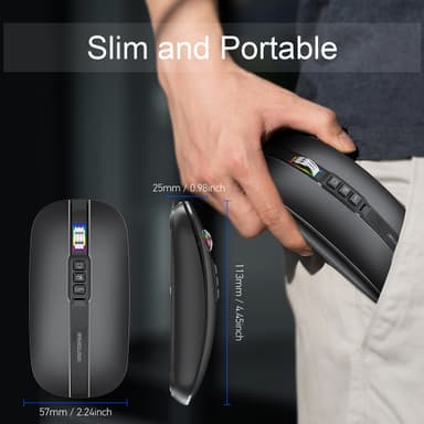 Trådløs Bluetooth Silent Mouse Sort