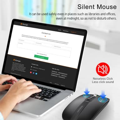 Trådløs Bluetooth Silent Mouse Sort