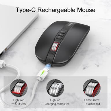 Trådløs Bluetooth Silent Mouse Sort