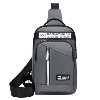 Crossbody-veske med stor kapasitet skulderveske for reise, jobb, skole Grå