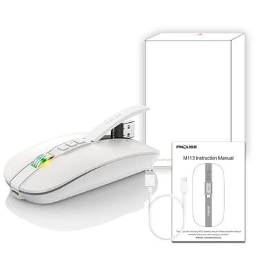 Trådløs Bluetooth Silent Mouse Hvit
