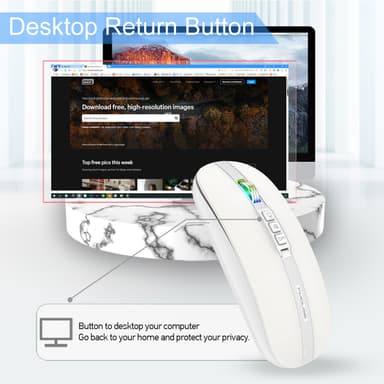 Trådløs Bluetooth Silent Mouse Hvit
