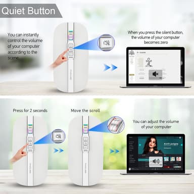 Trådløs Bluetooth Silent Mouse Hvit