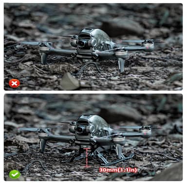 Sammenleggbar landingsbein for DJI FPV-drone Sort
