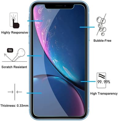Skjermbeskytter iPhone 11 Pro, iPhone X, iPhone XS herdet glass 2-pakning