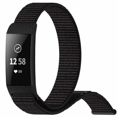Klokkerem til Fitbit Charge 3/4 i svart nylon