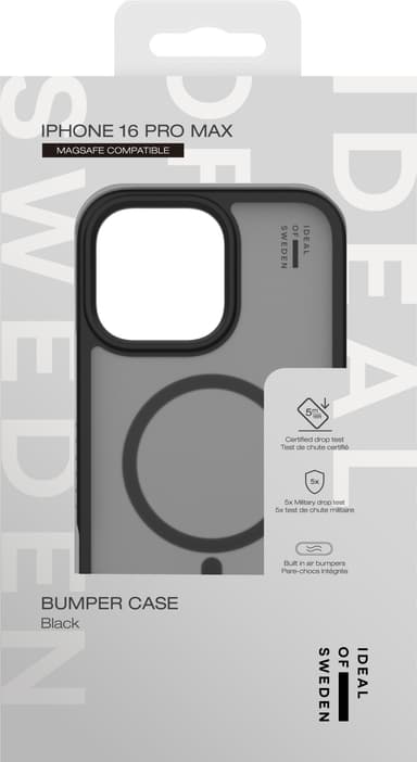iDeal of Sweden Bumper iPhone 16 Pro Max deksel (sort)