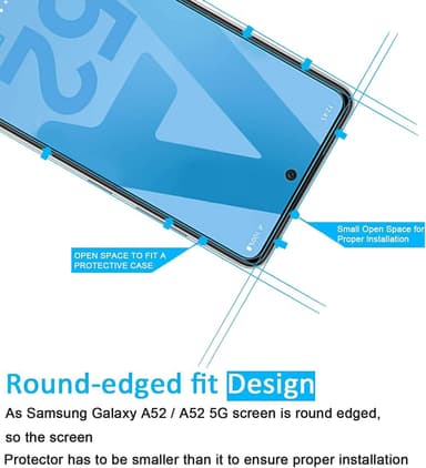 Skjermbeskytter Samsung Galaxy A52/A52 5G/A52S 5G herdet glass 2-pakning