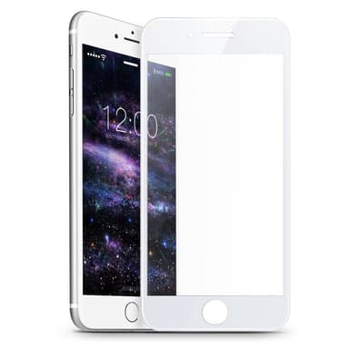 Skjermbeskyttelse iPhone 8 Plus herdet glass / 3D heldekkende - hvit