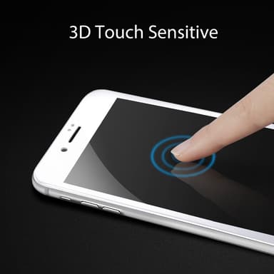 Skjermbeskyttelse iPhone 8 Plus herdet glass / 3D heldekkende - hvit