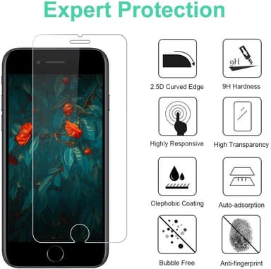 Skjermbeskytter iPhone SE (2020 & 2022) Herdet glass 2-pakning