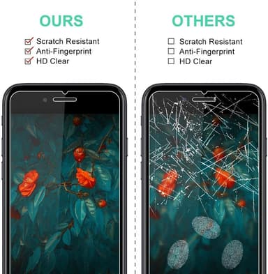 Skjermbeskytter iPhone SE (2020 & 2022) Herdet glass 2-pakning