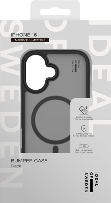 iDeal of Sweden Bumper iPhone 16 deksel (sort)