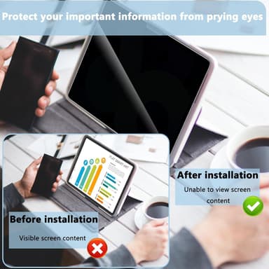 Skjermbeskytter for iPad Anti-Spy herdet glass iPad Pro 11 (2024)
