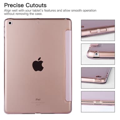 Smart deksel for iPad 9.7 tommer 2017 i rosegull-farget hardplast