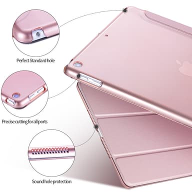 Smart deksel for iPad 9.7 tommer 2017 i rosegull-farget hardplast