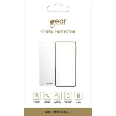 GEAR Glass Prot. Flat Case Friendly 2.5D GOLD Samsung A52 LTE/A52 5G/A52S 5G