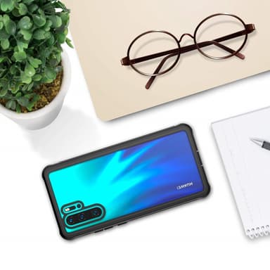 Huawei P30 Pro deksel med skjermbeskytter svart / grå