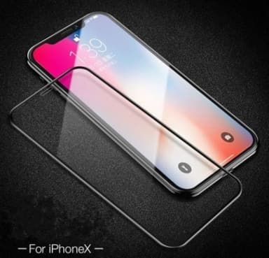 iPhone X / iPhone XS heldekkende skjermbeskyttelse 5D herdet glass - Svart