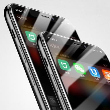 iPhone X / iPhone XS heldekkende skjermbeskyttelse 5D herdet glass - Svart