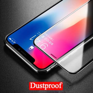 iPhone X / iPhone XS heldekkende skjermbeskyttelse 5D herdet glass - Svart