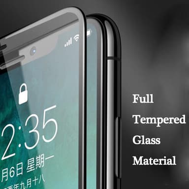 iPhone X / iPhone XS heldekkende skjermbeskyttelse 5D herdet glass - Svart