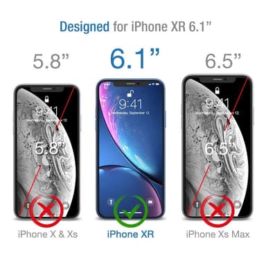 Skjermbeskytter iPhone XR Herdet Glass Svart