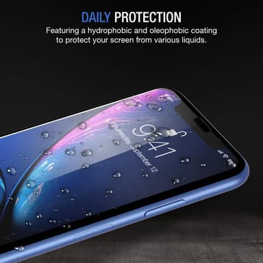 Skjermbeskytter iPhone XR Herdet Glass Svart