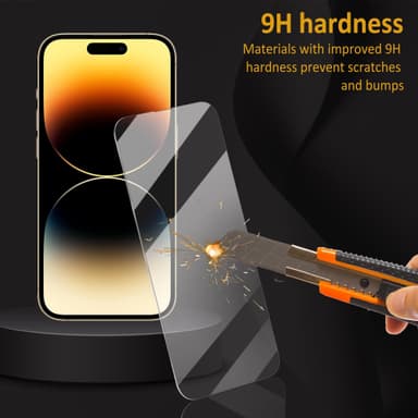 HD herdet glassfilm av aluminiumslegering Fullt deksel Fallsikkert for iPhone Gjennomsiktig iPhone 14 Pro