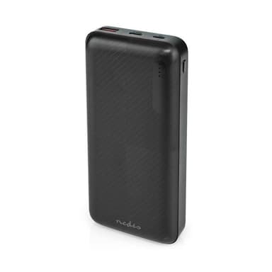 Nedis Power Bank | 20000 mAh | 1.5 / 2.0 / 3.0 A | Antall utganger: 2 | Utgangstilkobling: 1x USB-A / 1x USB-C™ | Inngangstilkobling: 1x Micro USB / 1x USB-C™ | PD2.0 18W | Lithium-Polymer