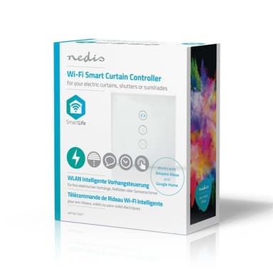 Nedis SmartLife Veggbryter | Wi-Fi | Gardin / Shutter / Solskjerm | Wall Mount | 300 W | Android™ / IOS | Glass | Hvit