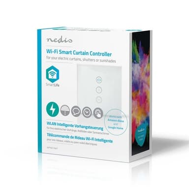 Nedis SmartLife Veggbryter | Wi-Fi | Gardin / Shutter / Solskjerm | Wall Mount | 300 W | Android™ / IOS | Glass | Hvit