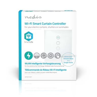 Nedis SmartLife Veggbryter | Wi-Fi | Gardin / Shutter / Solskjerm | Wall Mount | 300 W | Android™ / IOS | Glass | Hvit