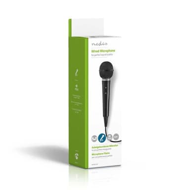 Nedis Wired mikrofon | Kardioid | Fast kabel | 5.00 m | 80 Hz - 12 kHz | 600 Ohm | -75 dB | Av/på-bryter | ABS | Sort