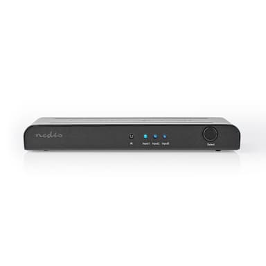 Nedis HDMI ™ Switch | 3-Port port(s) | 3x HDMI™ Inngang | 1x HDMI ™ -utgang | 4K@60Hz | 18 Gbps | Fjernstyrtkontrolert | Metall | Antrasitt