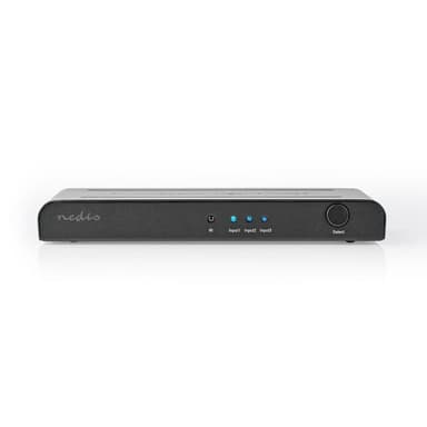 Nedis HDMI ™ Switch | 3-Port port(s) | 3x HDMI™ Inngang | 1x HDMI ™ -utgang | 4K@60Hz | 18 Gbps | Fjernstyrtkontrolert | Metall | Antrasitt