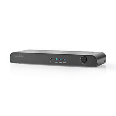 Nedis HDMI ™ Switch | 3-Port port(s) | 3x HDMI™ Inngang | 1x HDMI ™ -utgang | 4K@60Hz | 18 Gbps | Fjernstyrtkontrolert | Metall | Antrasitt