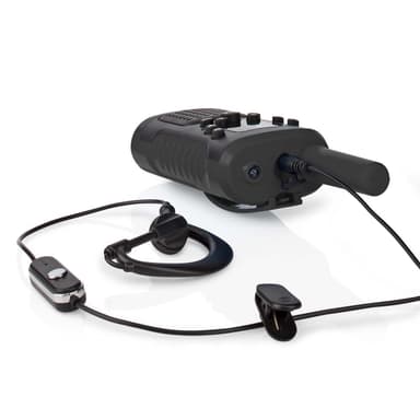 Nedis Walkie-Talkie Set | 2 håndsett | Opp til 6 km | Frekvens kanal: 8 | PTT / VOX | Opp til 3 timer | Hodetelefonutgang | 2 Hodesett | Sort