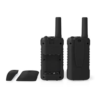 Nedis Walkie-Talkie Set | 2 håndsett | Opp til 6 km | Frekvens kanal: 8 | PTT / VOX | Opp til 3 timer | Hodetelefonutgang | 2 Hodesett | Sort