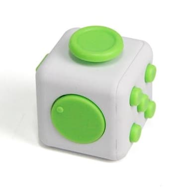 Fidget Cube, for økt konsentrasjon, Hvit/Grønn