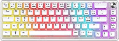 NOS C450 Mini Pudding65 tastatur (gjennomsiktig, hvite taster)
