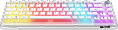 NOS C450 Mini Pudding65 tastatur (gjennomsiktig, hvite taster)