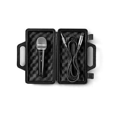 Nedis Wired mikrofon | Kardioid | Avtakbar kabel | 5.00 m | 50 Hz - 15 kHz | 600 Ohm | -72 dB | Av/på-bryter | Reiseveske inkludert | ABS / Aluminium | Grå / Sort