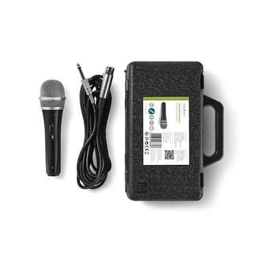 Nedis Wired mikrofon | Kardioid | Avtakbar kabel | 5.00 m | 50 Hz - 15 kHz | 600 Ohm | -72 dB | Av/på-bryter | Reiseveske inkludert | ABS / Aluminium | Grå / Sort