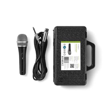 Nedis Wired mikrofon | Kardioid | Avtakbar kabel | 5.00 m | 50 Hz - 15 kHz | 600 Ohm | -72 dB | Av/på-bryter | Reiseveske inkludert | ABS / Aluminium | Grå / Sort